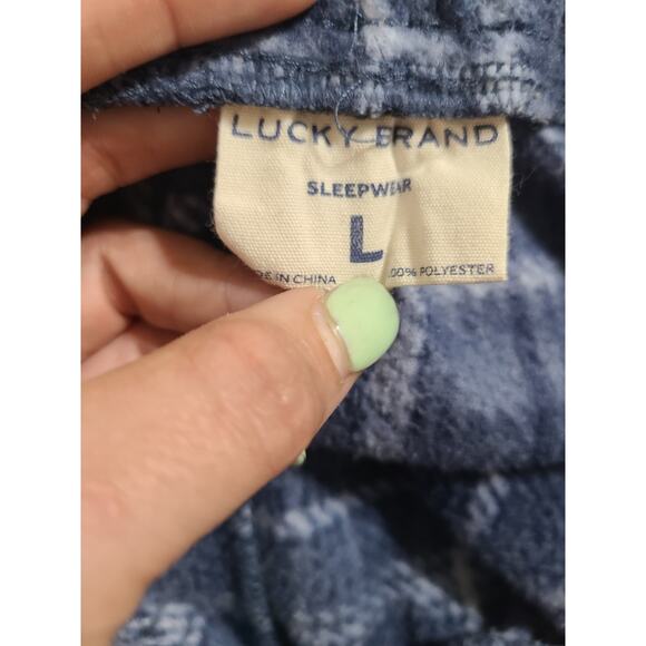Lucky brand large men's blue plaid fleece pajama pants - Picture 4 of 9